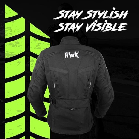 Women's HWK Stunt Motorcycle Jacket – CE Armor, Water-Resistant, Thermal Lining - Picture 5 of 6